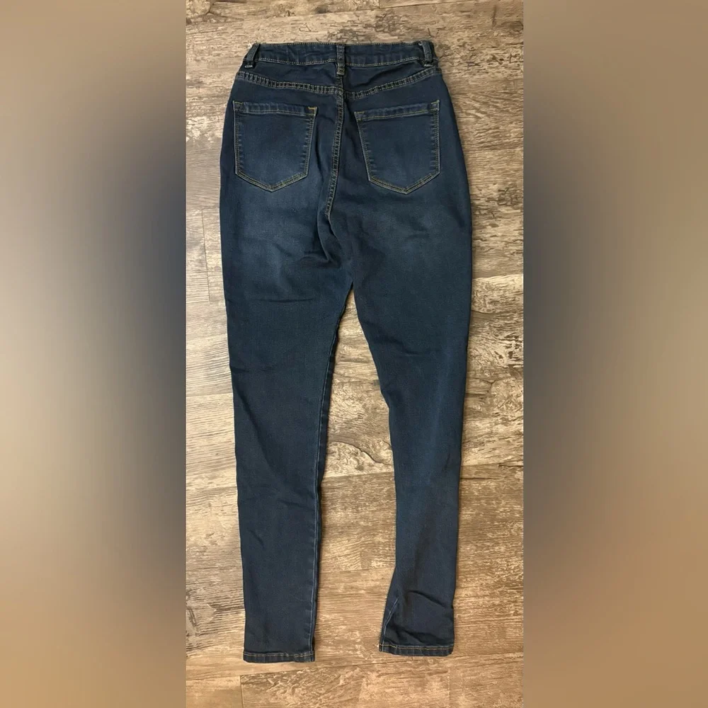 Women's High Waist Dark Blue Jeans - Picture 4 of 4